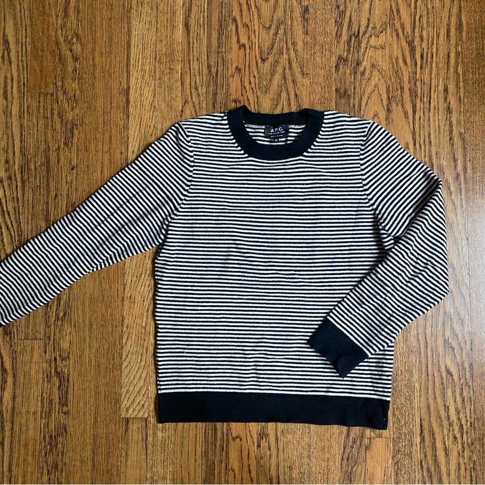 A.P.C. Cotton Terry Feeder Stripe Sweater. Mens XS (Womens S)